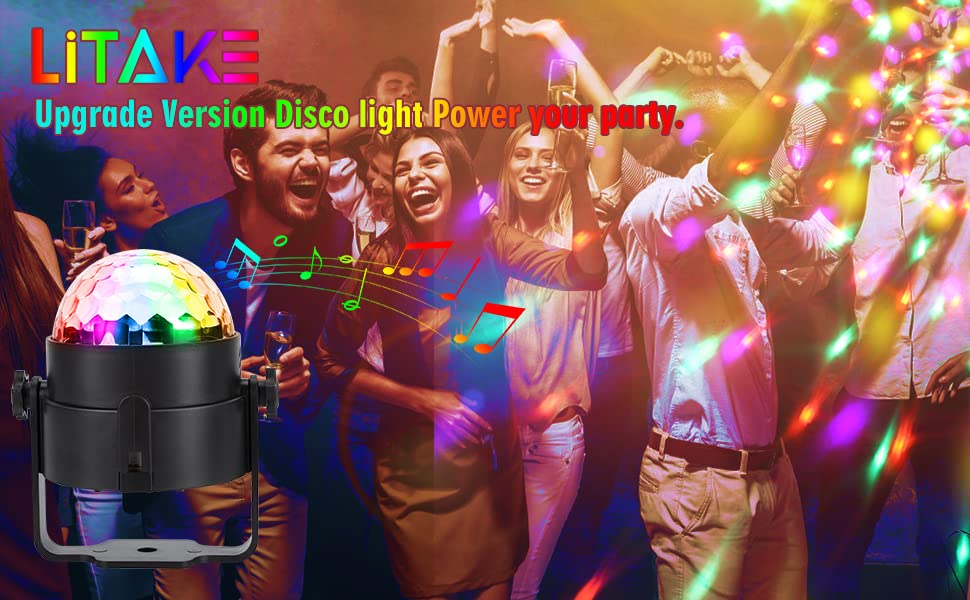 Garvee - Kit de 4 boules lumineuses disco LED portables en cristal avec télécommande, 6 couleurs, activation sonore, éclairage de scène magique en cristal, prise UE, pour fêtes et clubs