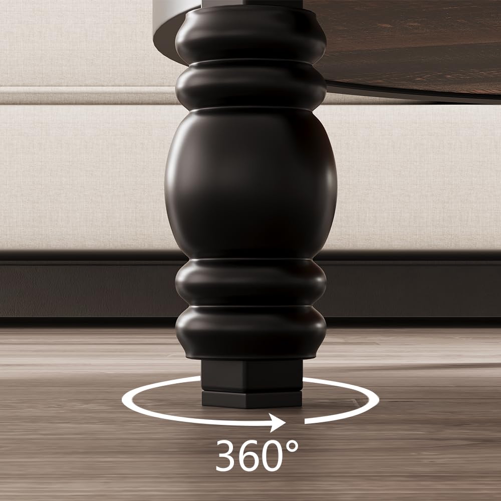 Garvee Table d’appoint ronde 3 niveaux avec étagère, style chêne rustique, bois et métal industriel, idéale salon, chambre et petits espaces.