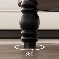 Garvee Table d’appoint ronde 3 niveaux avec étagère, style chêne rustique, bois et métal industriel, idéale salon, chambre et petits espaces.