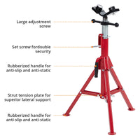 Support de levage de tubes Garvee à tête en V, robuste, 1134 kg (2500 lb) – Réglable de 71 à 132 cm (28 à 52 pouces), en acier au carbone, pliable pour le soudage et le filetage