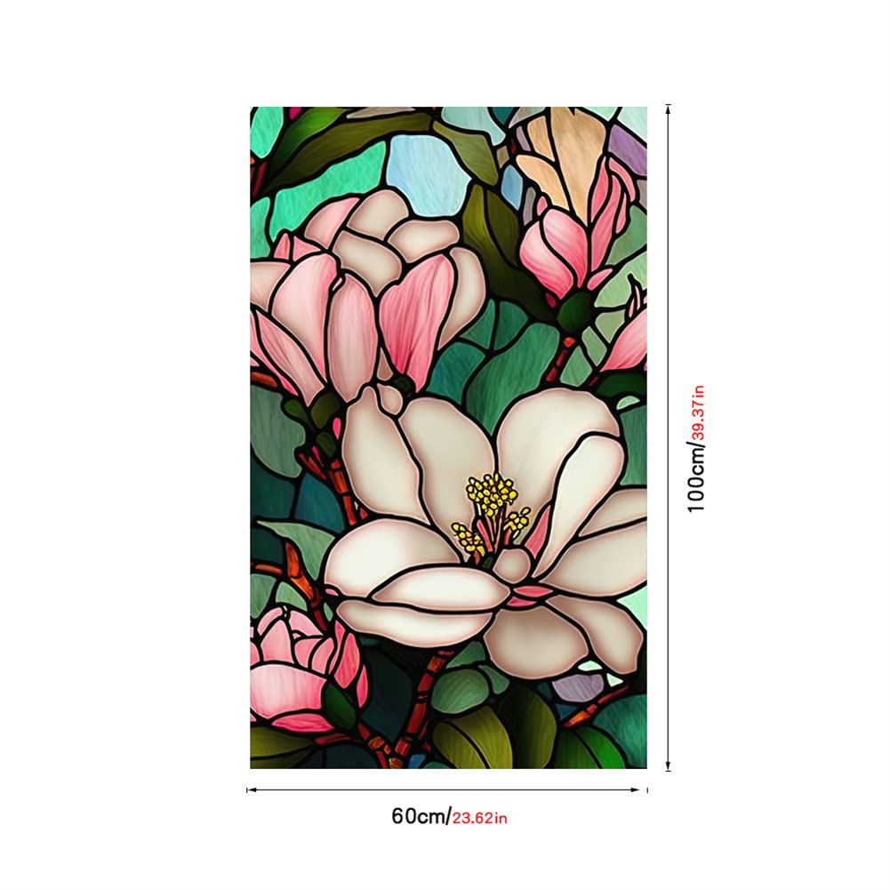 Film occultant pour fenêtres Garvee à motif floral, amovible, sans colle, pour salle de bain, bureau, salon, PVC, réutilisable