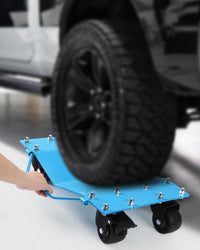 Chariot de manutention Garvee Auto Dolly Set 2, capacité de charge de 1814 kg (4000 lb), acier au manganèse, base antidérapante, roues pivotantes à 360°, 40,6 cm x 33 cm (16 po x 13 po), bleu, atelier et garage