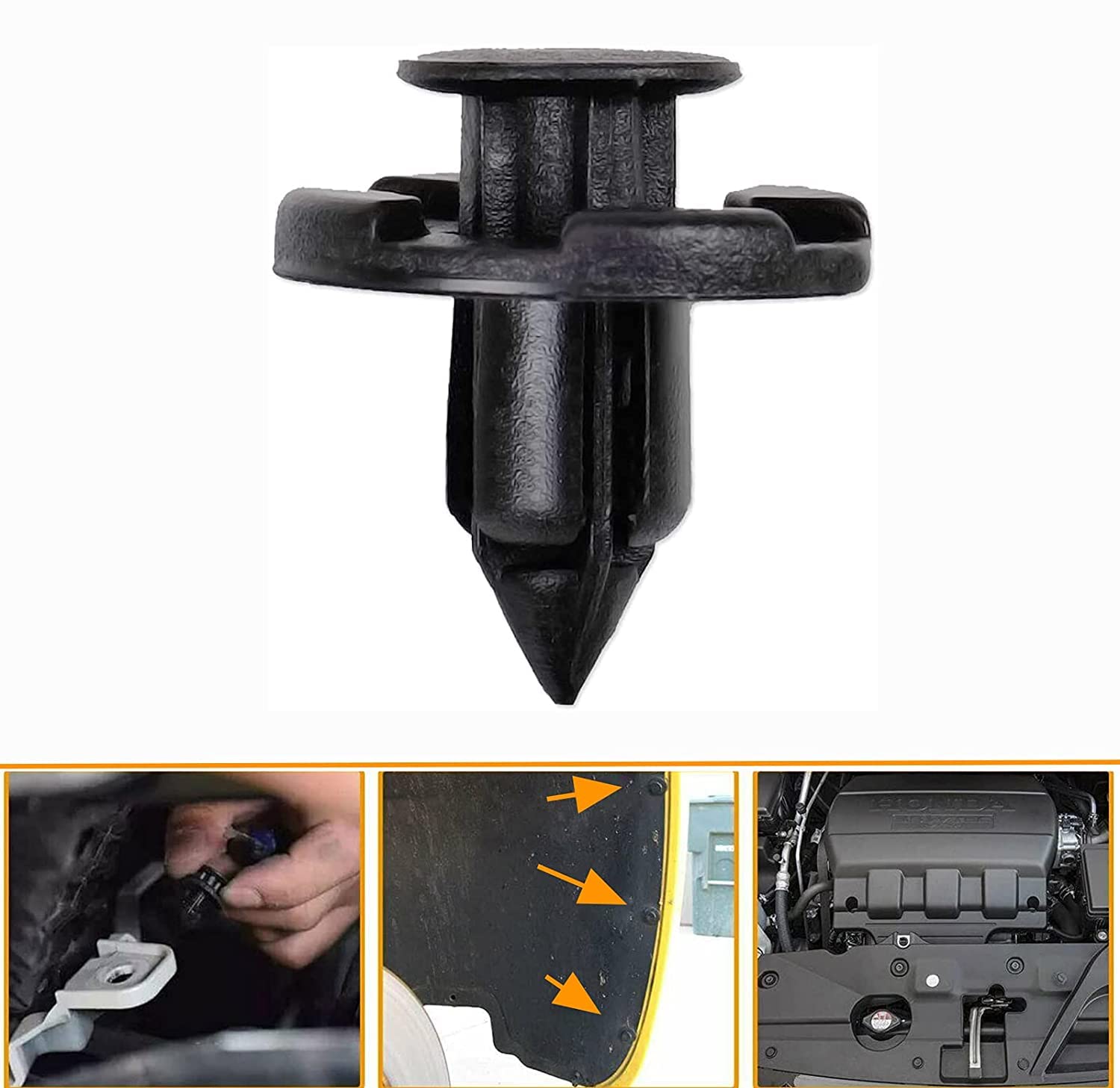 Garvee Kit de 30 clips de réparation automobile universels en plastique de 8 mm pour pare-chocs et ailes