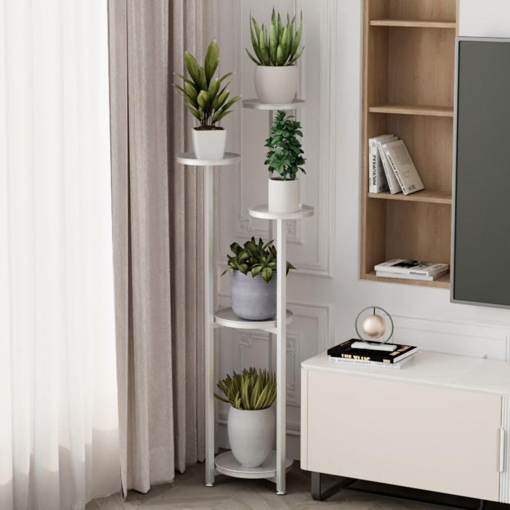 Garvee Étagère à plantes avec support pour pots de fleurs et pieds antidérapants, étagère d'angle à plusieurs niveaux, en métal, pour salon et chambre, gain de place, polyvalente