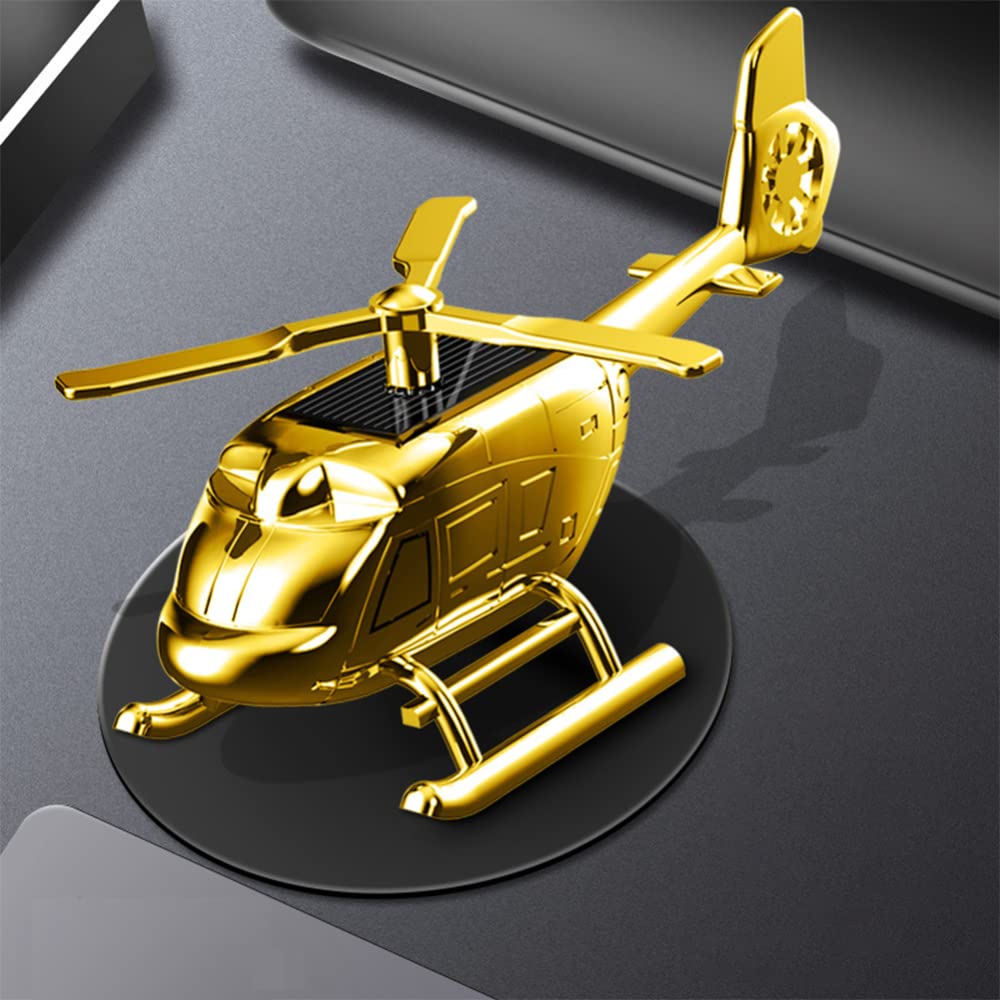 Diffuseur de parfum solaire Garvee pour voiture et maison, en forme d'hélicoptère, couleur or. Idéal pour l'aromathérapie.