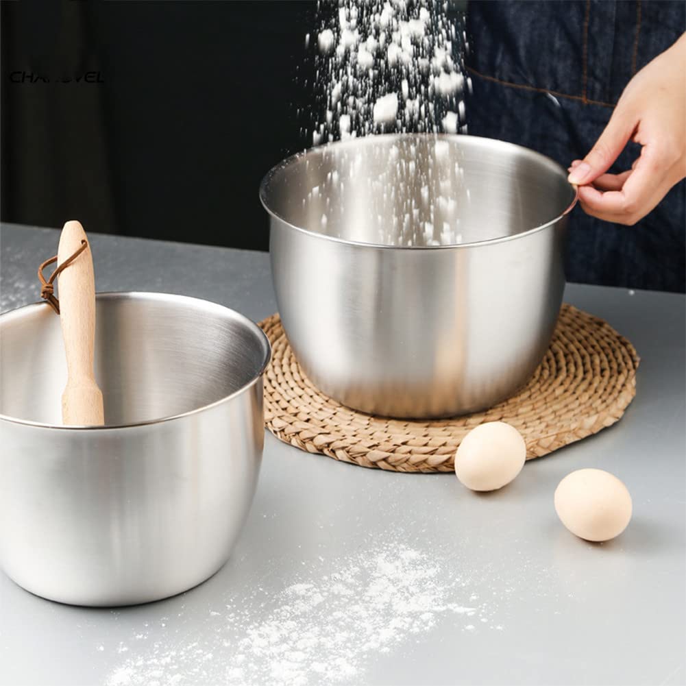 Bol mélangeur Garvee en acier inoxydable, anti-éclaboussures - Acier inoxydable 304, 21 x 14 cm, empilable, polyvalent pour la cuisine, la pâtisserie, les salades et les marinades.