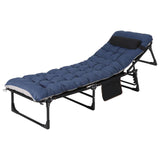 Garvee Lit De Camping Pliant pour Adultes avec Matelas Amovible, Cadre Résistant 181 kg, Tissu Respirant 600D, Portable, Sac De Transport, Idéal pour Voyage et Bureau - Bleu