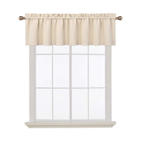 Cantonnières occultantes Garvee pour salon, cuisine, chambre, beige, 132 x 38 cm, cantonnières isolantes thermiques
