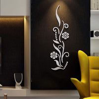 Garvee Sticker mural miroir acrylique autocollant motif floral pour salon, chambre, fond TV, couleurs variées, style moderne et élégant
