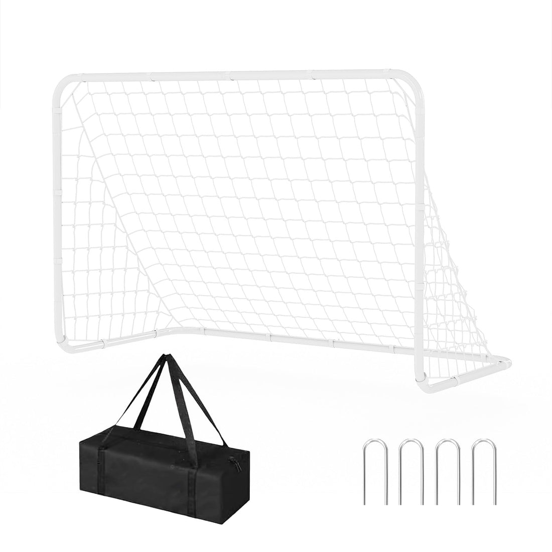 Garvee But de Football Portable pour Enfants et Adultes, Cadre en Acier Galvanisé, Cage d’Entraînement pour Jardin et Extérieur, Rouge