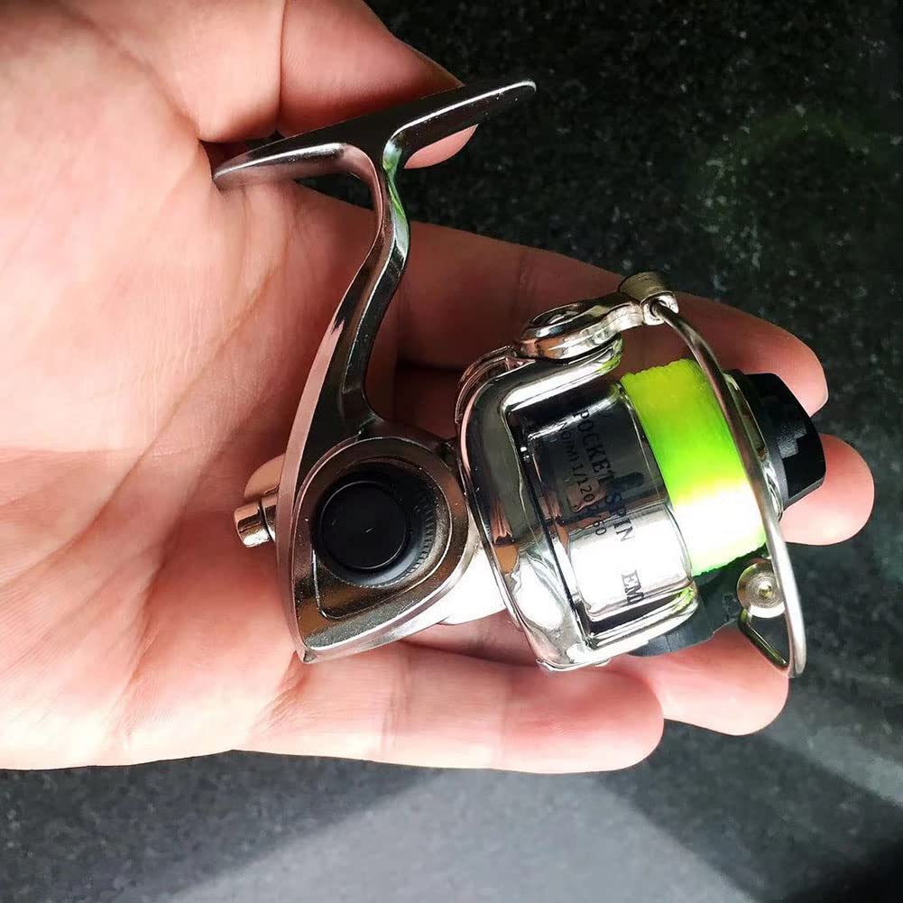 Moulinet de pêche Garvee Mini Spinning Reel 4.3:1 en métal, compact et léger, avec poignée réversible, haute performance, idéal pour la carpe, la perche et la truite.