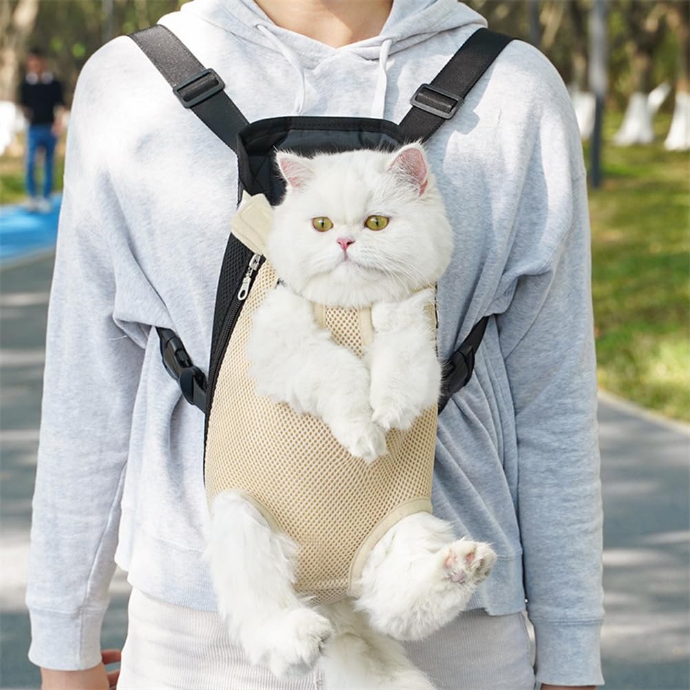 Sac à dos de transport Garvee pour chiens et chats, ajustable, en maille respirante, idéal pour le camping et la randonnée (noir).