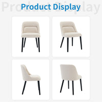Ensemble de 2 chaises de salle à manger Garvee style Mid-Century, revêtement en lin beige, pieds en bois, pour cuisine et salon, capacité de charge de 136 kg, design moderne