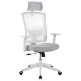 Garvee Chaise De Bureau Ergonomique En Maille Avec Support Lombaire Réglable, Appuie-Tête, Accoudoirs Ajustables, 158,8kg, Noir - Tout blanc
