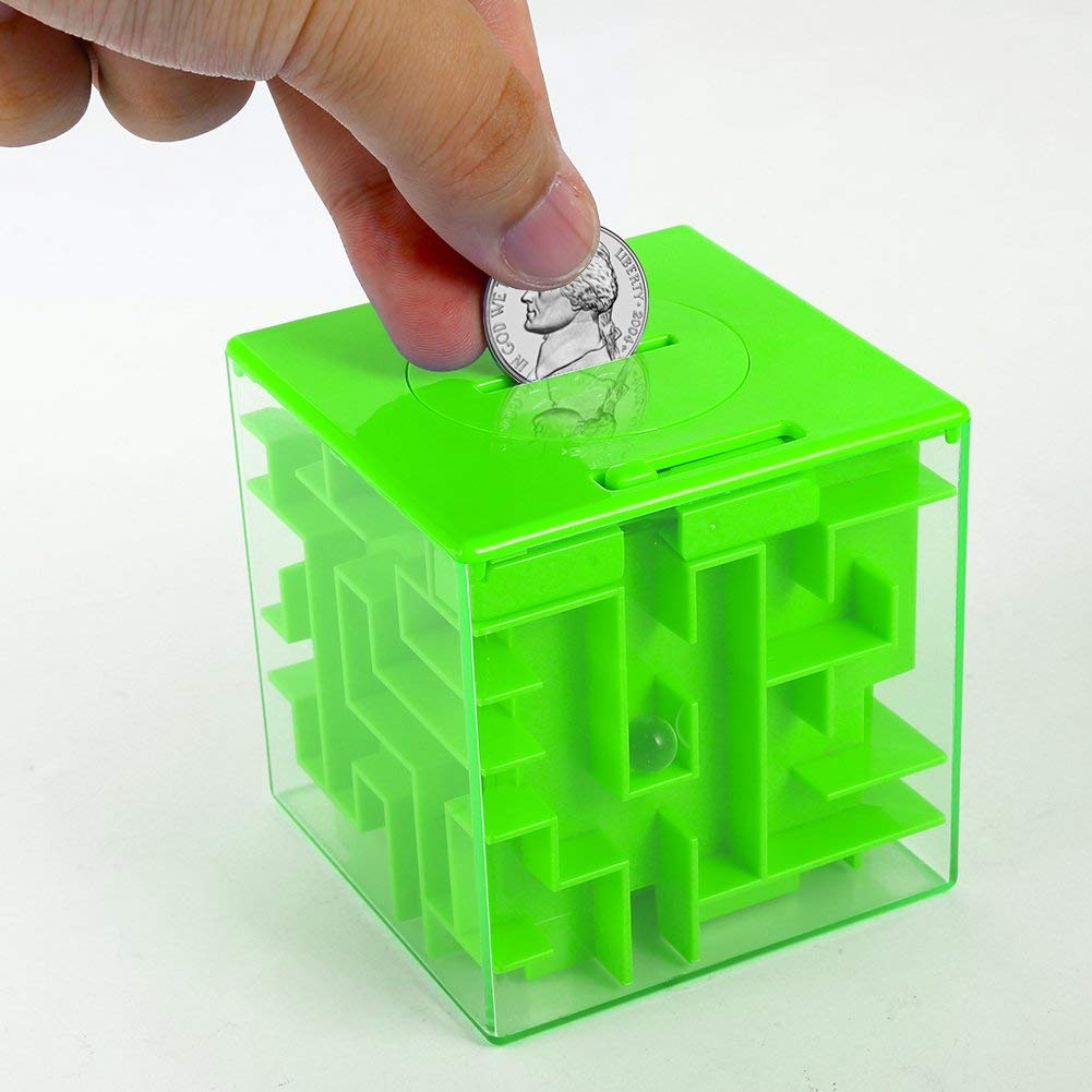 Coffret puzzle labyrinthe Garvee Money Maze, 2 pièces, en plastique, bleu et vert, pour enfants et adultes, maison et bureau