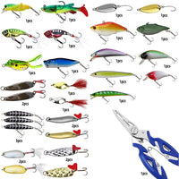 Coffret de pêche Garvee 301 pièces avec appâts, hameçons et coupe-fil pour la pêche au bar, à la truite et au saumon.