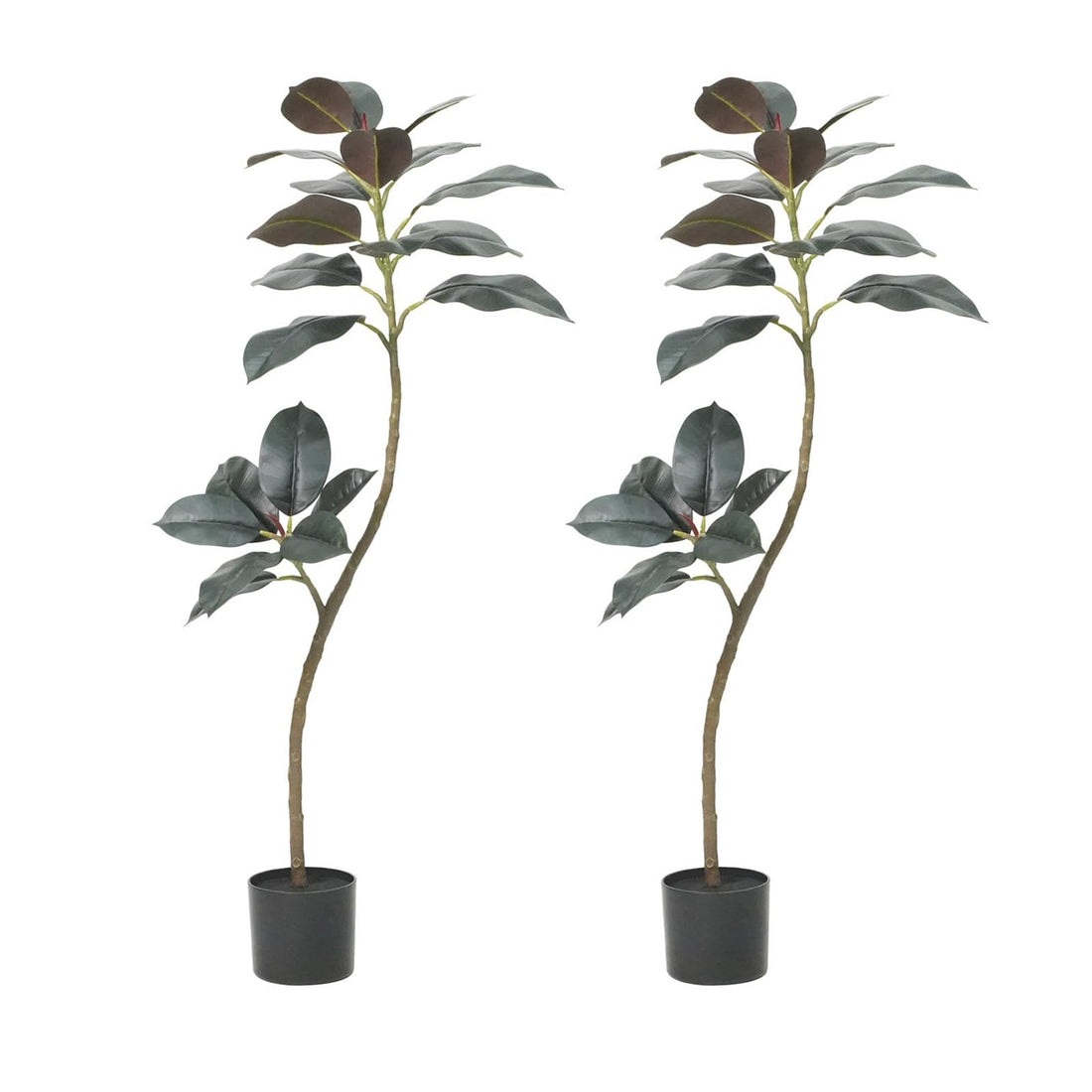 Ensemble de 2 arbres artificiels Garvee, décoration intérieure, feuilles réalistes, entretien facile, plastique, design moderne, pour bureau et salon, vert