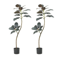 Ensemble de 2 arbres artificiels Garvee, décoration intérieure, feuilles réalistes, entretien facile, plastique, design moderne, pour bureau et salon, vert