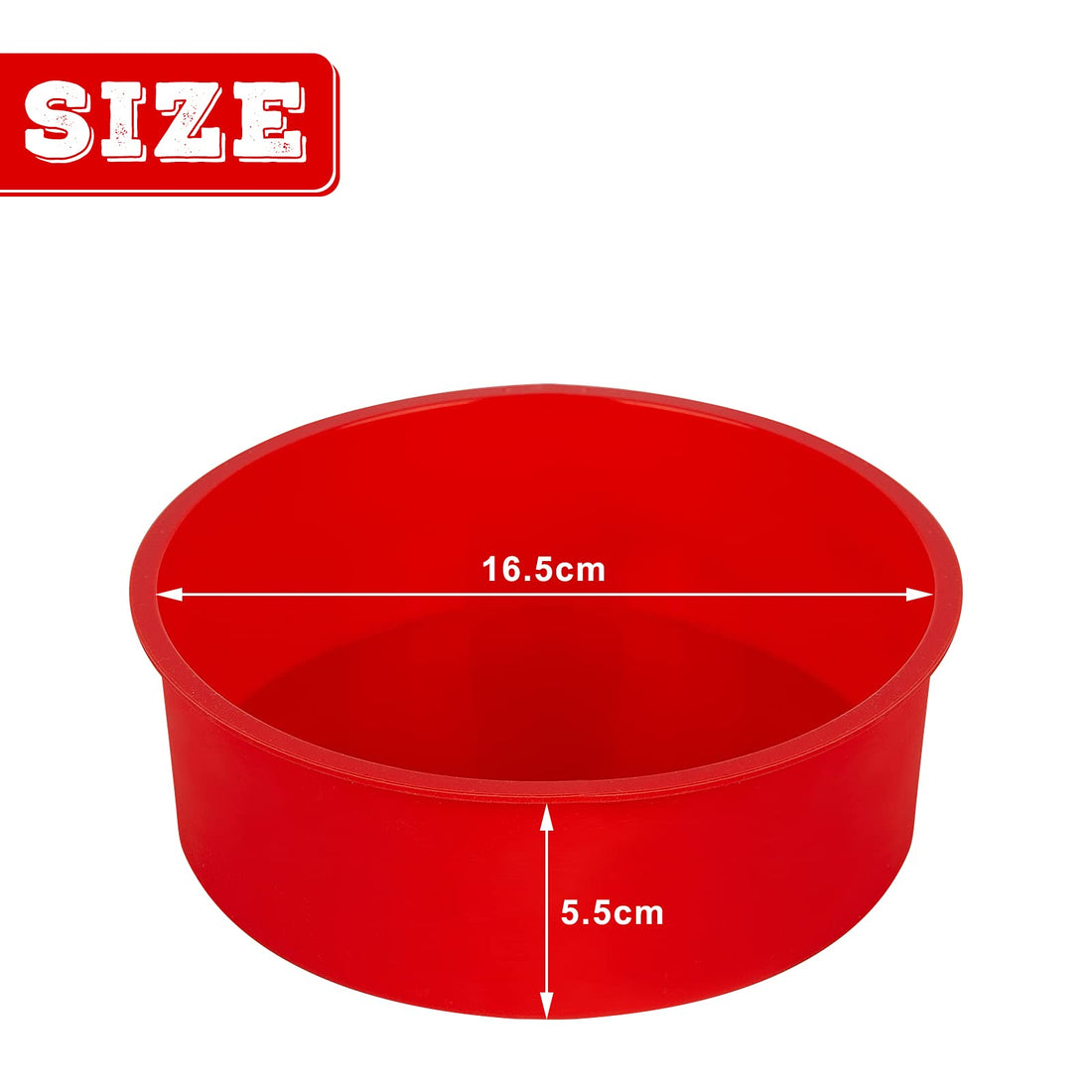 Garvee Moule à gâteau en silicone (2 pièces), rond de 15 cm, rouge | Antiadhésif et démoulage facile | Réutilisable pour les fêtes et la pâtisserie