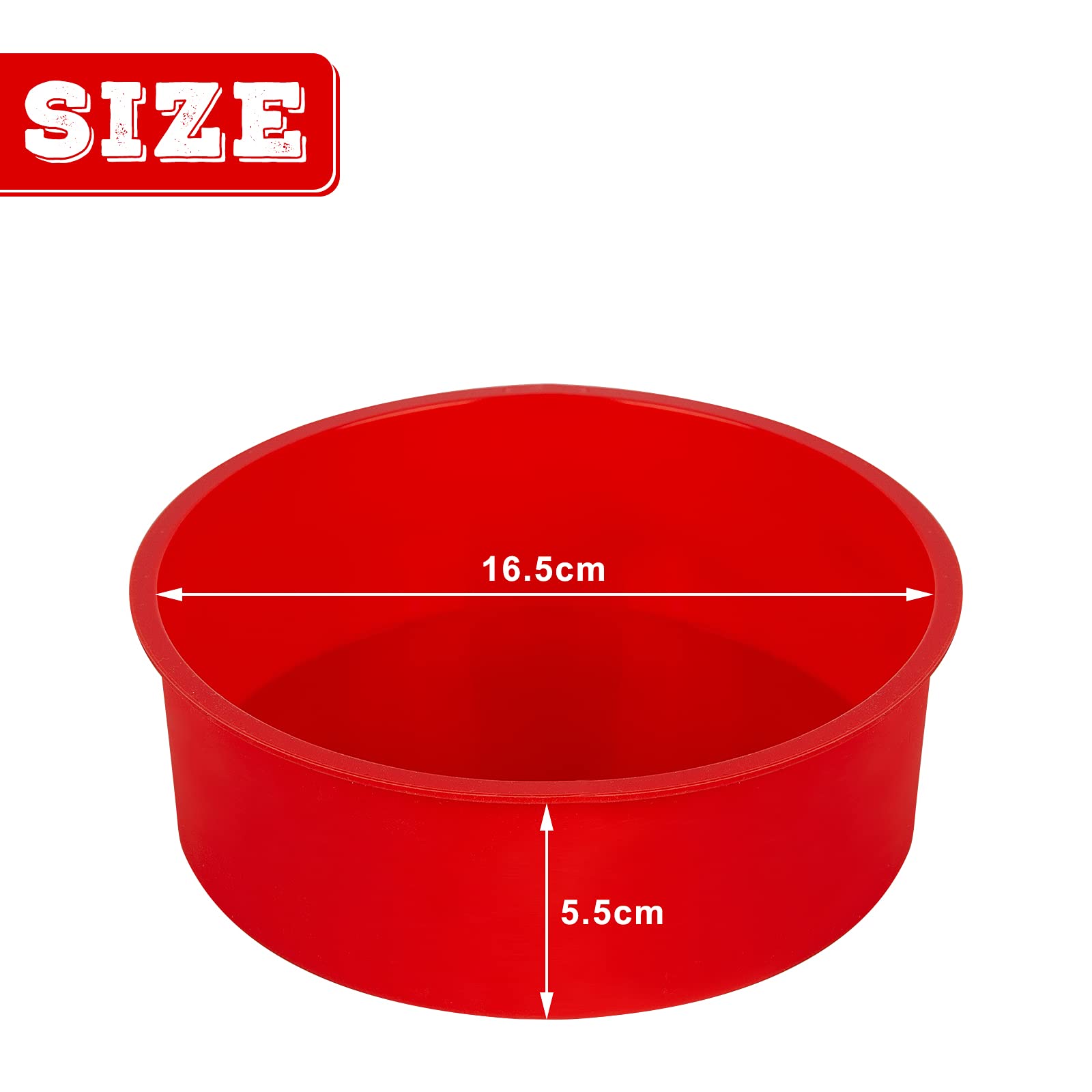 Moule à gâteau en silicone Garvee (2 pièces), rond de 15 cm, rouge | Antiadhésif et démoulage facile | Réutilisable pour les fêtes et la pâtisserie