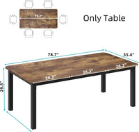 Garvee Table à Manger Industrielle en Bois 200 cm, pour 6 à 8 Personnes, Marron, Cuisine, Salle à Manger et Salon