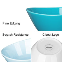 Ensemble de 6 bols en porcelaine Garvee, 530 ml, compatibles micro-ondes et lave-vaisselle, résistants aux chocs, pour céréales, soupes, salades, pâtes, desserts, polyvalents, 15 cm, blancs