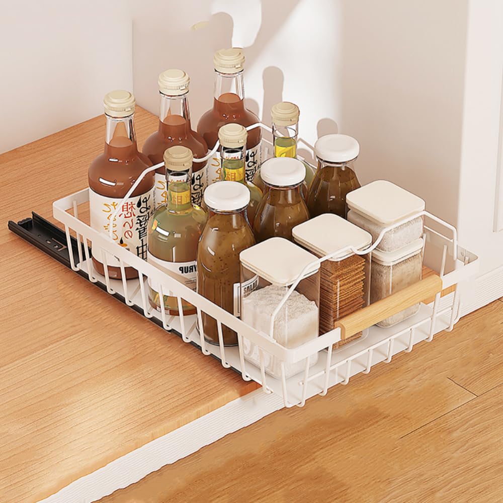 Organisateur de placard supplémentaire Garvee : système de tiroirs robuste, sans perçage, étagères de cuisine pliables, gain de place et polyvalent pour les garde-manger.