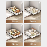 Organisateur de tiroir de placard de cuisine Garvee 35 cm en acier au carbone adhésif extensible blanc pour cuisine et salle de bain