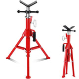 Support de levage de tuyaux Garvee à tête en V, robuste, 1134 kg (2500 lb), réglable de 71 à 132 cm (28 à 52 pouces), en acier, pliable, pour le soudage et la réparation automobile - 