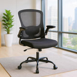 Garvee Chaise de bureau ergonomique en maille avec accoudoirs 2D et soutien lombaire, pivotante à 360°, supporte jusqu'à 159kg, noire - Noir