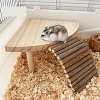 Plateforme d'escalade en bois Garvee pour hamsters, support et étagère en bois, jouet d'escalade Golden Bear à plusieurs niveaux, bois naturel marron