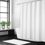 Garvee Rideau de Douche Aspect Lin, Déperlant et Résistant à la Moisissure, 122 × 183 cm, Blanc, avec Crochets, pour Salle de Bain - Blanc