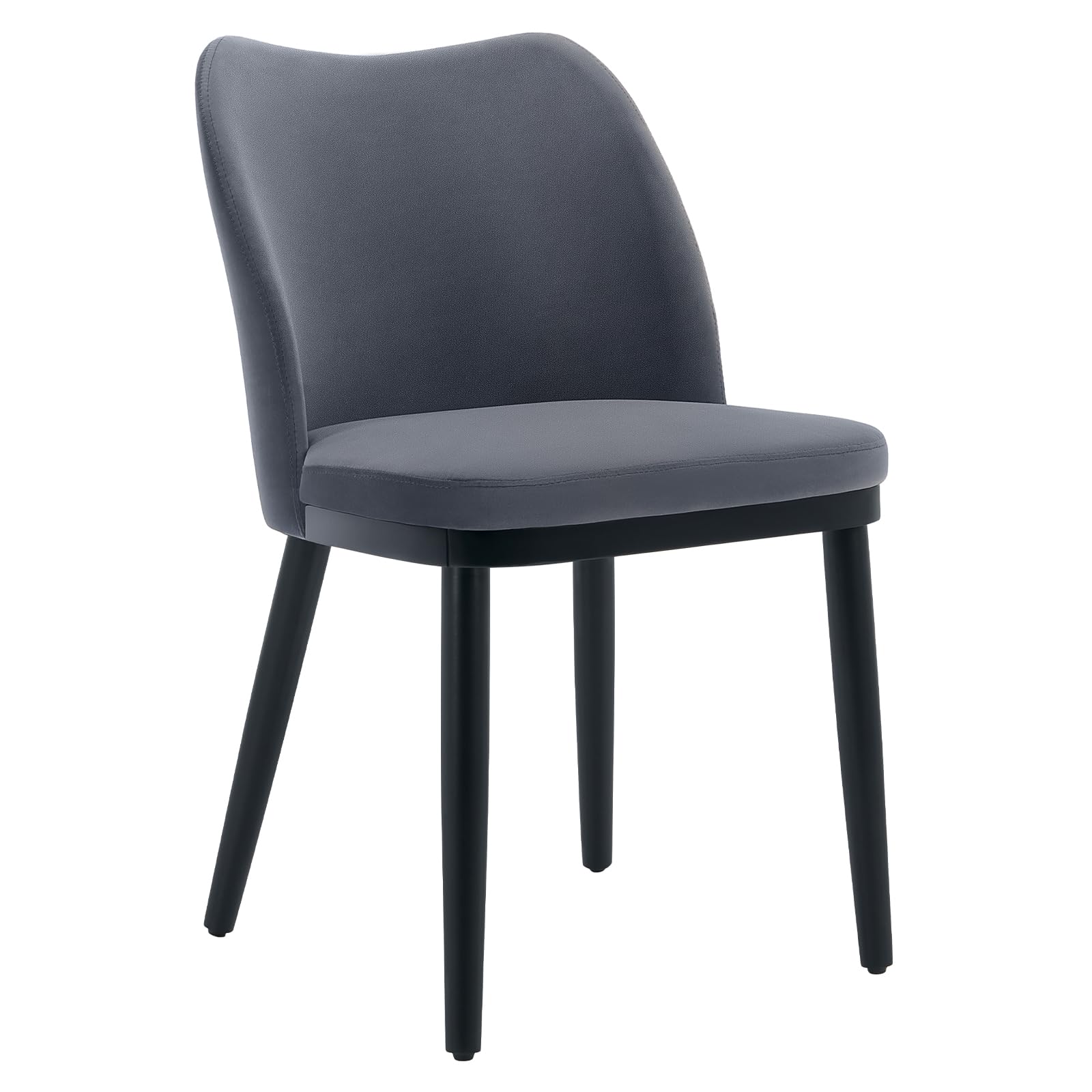 Ensemble de 2 chaises de salle à manger Garvee, revêtement en velours, ergonomiques, pieds en bois résistant aux rayures, cuisine, café, neutre