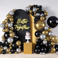 Ensemble de housses pour arche de mariage Garvee - Housse en spandex double face - Arche en forme de U de 2,2 m et arche en croissant de 1,5 m - Noir - Décoration de fête