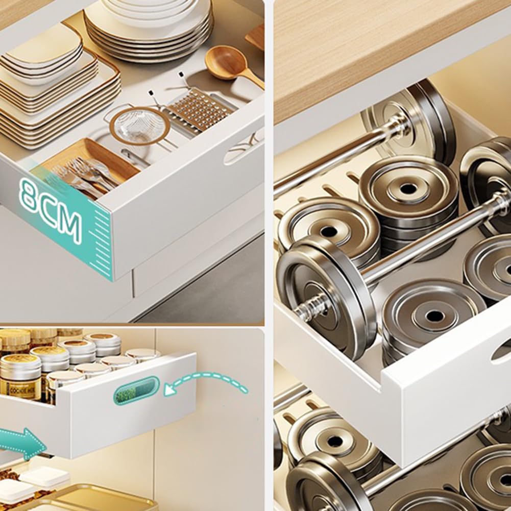 Organisateur de tiroir de cuisine Garvee en acier au carbone extensible et robuste, sans perçage, pour la cuisine et la salle de bain, léger