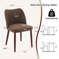 Chaises de salle à manger Garvee, lot de 2, revêtement en tissu, assise rembourrée et pieds en bois, pour restaurant et café, hauteur 78 cm, style moderne du milieu du siècle