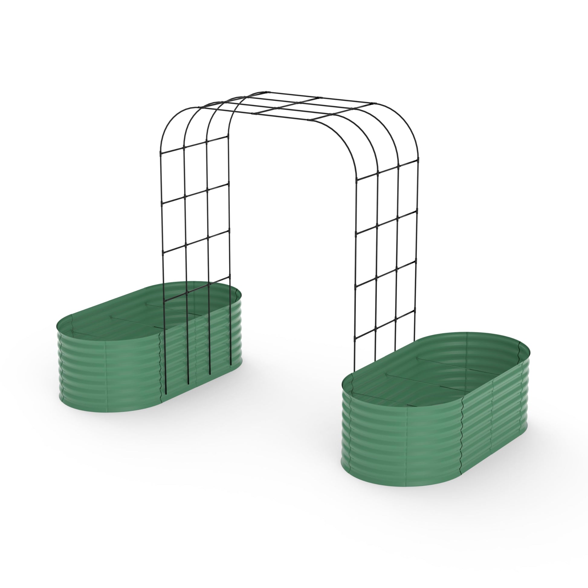 Garvee Jardinière surélevée galvanisée avec treillis arqué vertical de 244 cm (243,8 cm), réglable, en acier, jardin/terrasse, antirouille