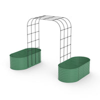 Garvee Jardinière surélevée galvanisée avec treillis arqué vertical de 244 cm (243,8 cm), réglable, en acier, jardin/terrasse, antirouille