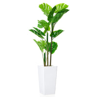 Plante Monstera artificielle Garvee de 1,37 m avec pot blanc pour intérieur et extérieur, branches ajustables, polyester et plastique, entretien facile, vert hyperréaliste