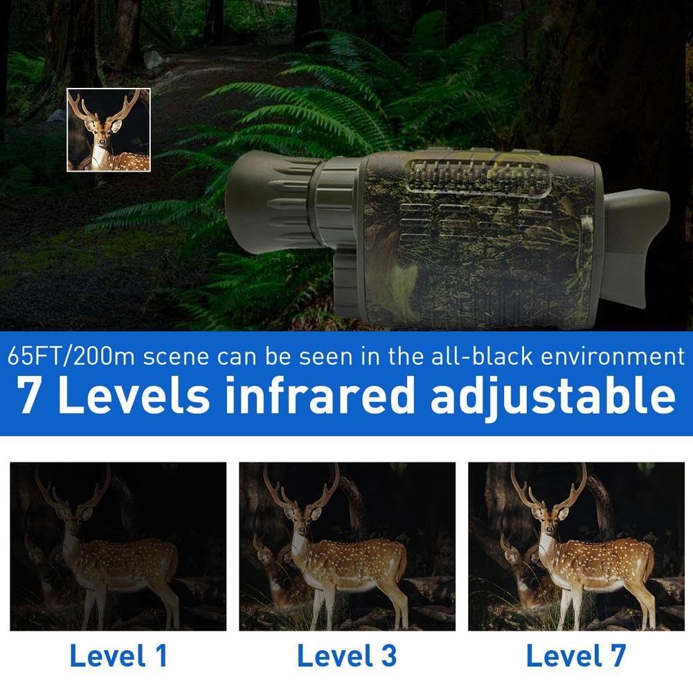 Monoculaire de vision nocturne Garvee 4K HD avec infrarouge 850 nm pour la surveillance extérieure, photos 36 MP, batterie au lithium, longue portée