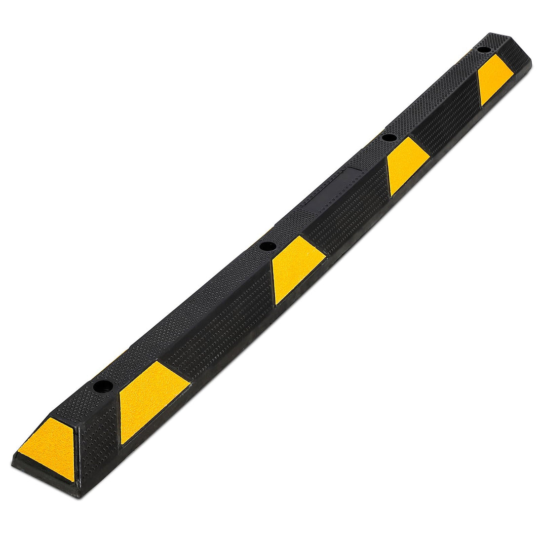 Frein de stationnement en caoutchouc Garvee 72 pouces avec 8 bandes réfléchissantes pour voiture, camion, camping-car, garage, allée, noir