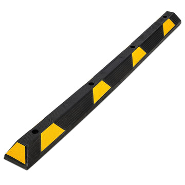 Frein de stationnement en caoutchouc Garvee 72 pouces avec 8 bandes réfléchissantes pour voiture, camion, camping-car, garage, allée, noir