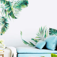 Garvee Stickers muraux Plantes Vertes, Feuilles Tropicales, Autocollants en PVC, 30 × 90 cm, Design Moderne