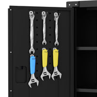 Armoire à outils roulante Garvee en métal avec 2 étagères réglables et panneau perforé pour atelier - Noire - Mobile et organisée