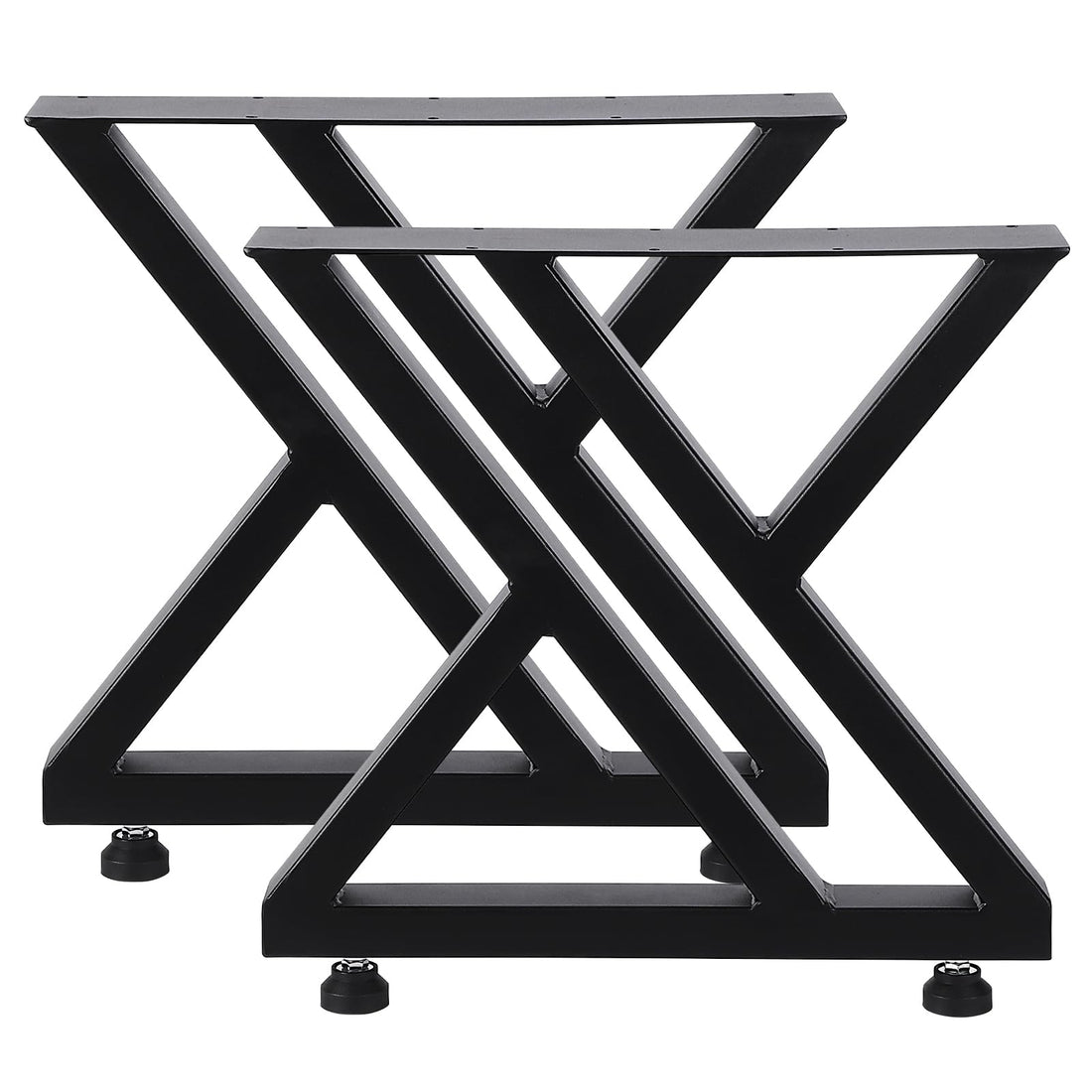 Garvee Pieds de table en métal 40 × 45 cm, robustes, en fer forgé, réglables, pour tables de salle à manger et de jardin, noirs, fourchu, 40 cm (H) × 45 cm (L)