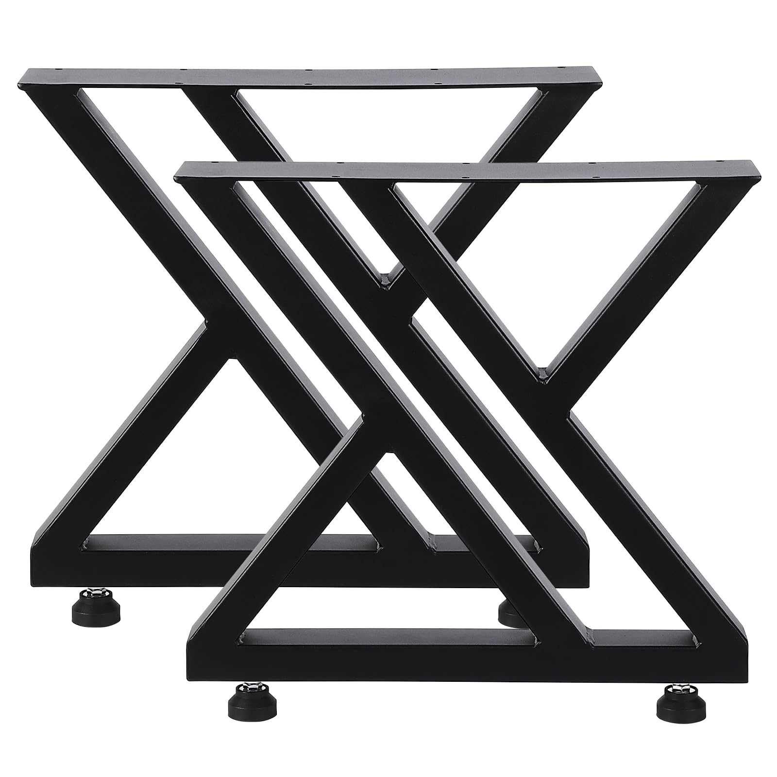 Pieds de table en métal Garvee 40 x 45 cm (15,7 x 17,7 po), robustes, en fer forgé, réglables, pour tables de salle à manger et de jardin, noirs.
