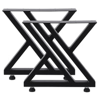 Pieds de table en métal Garvee 40 x 45 cm (15,7 x 17,7 po), robustes, en fer forgé, réglables, pour tables de salle à manger et de jardin, noirs.