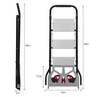 Échelle à 3 marches Garvee et diable pliable en aluminium, capacité de 100 kg, pour la maison et la cuisine