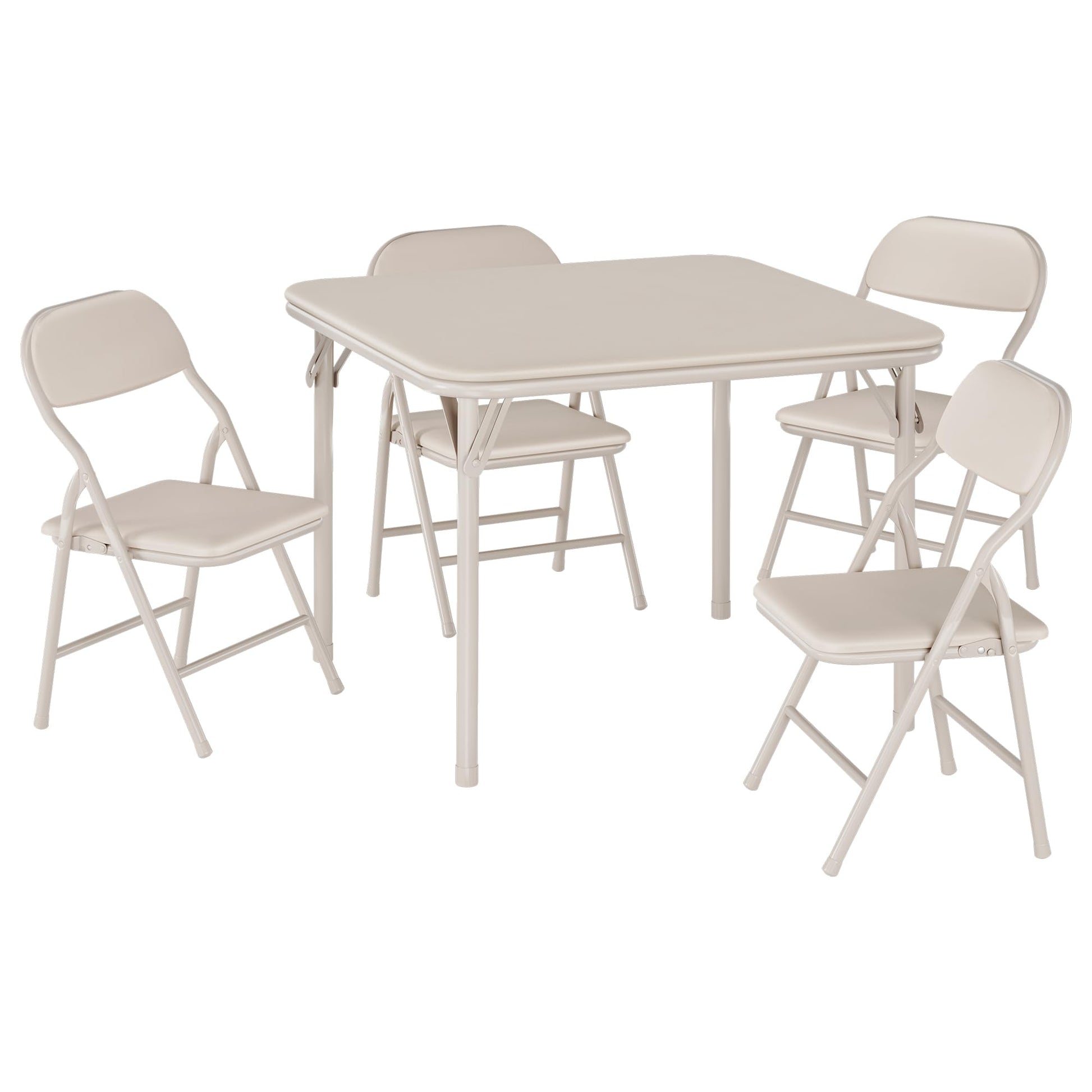 Ensemble table et chaises pliantes pour enfants Garvee 5 pièces, structure en métal, revêtement en cuir PU, pour salle de jeux et camping, pliable, sûr et stable