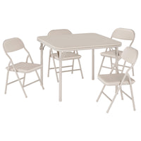 Ensemble table et chaises pliantes pour enfants Garvee 5 pièces, structure en métal, revêtement en cuir PU, pour salle de jeux et camping, pliable, sûr et stable